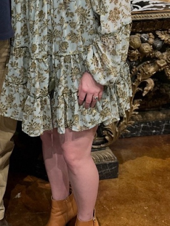 Olivaceous Dresses & Skirts - Olivaceous Sage Green Dress with Gold Floral Detail